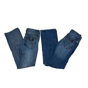 Wrangler Boys Relaxed & Slim Bootcut Denim Blue Jeans Lot of 2 Size 12 Slim